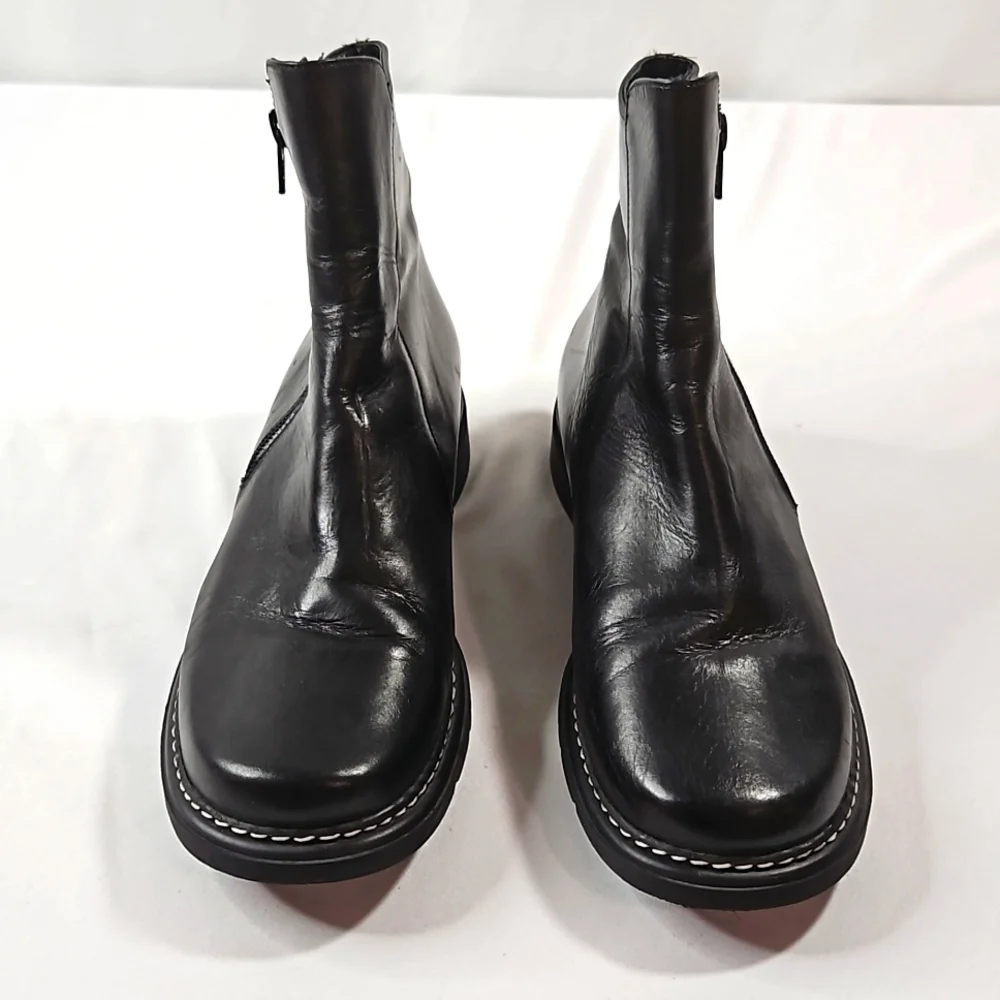 Kenneth Cole Reaction Black Leather Mens Boots Size 38 /6.5 - Picture 2 of 9